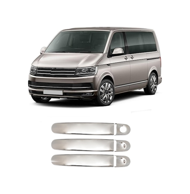 Volkswagen Transporter T6 Uyumlu 2015-2023 Krom Kapı Kolu 3 Kapı Paslanmaz Çelik