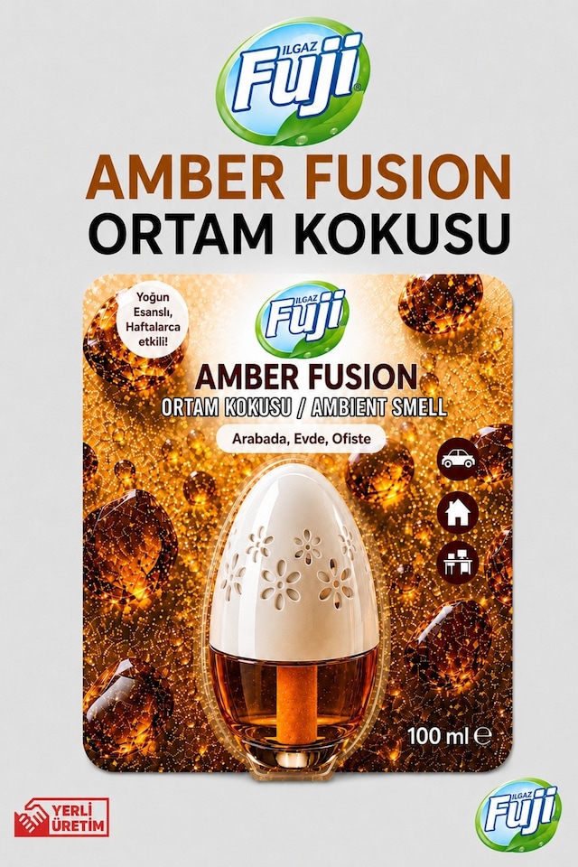 Ilgaz Fuji Amber Kokulu Araç, Wc, Oda Ve Ortam Kokusu 100 Ml Amber Fusion Kalıcı Kavanoz Koku