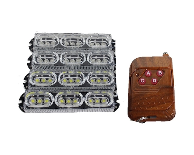 Space Çakar Lamba Uzaktan Kumandalı 4'lü 9x4 Led Beyaz-beyaz/kırmızı-mavi / Lapa519