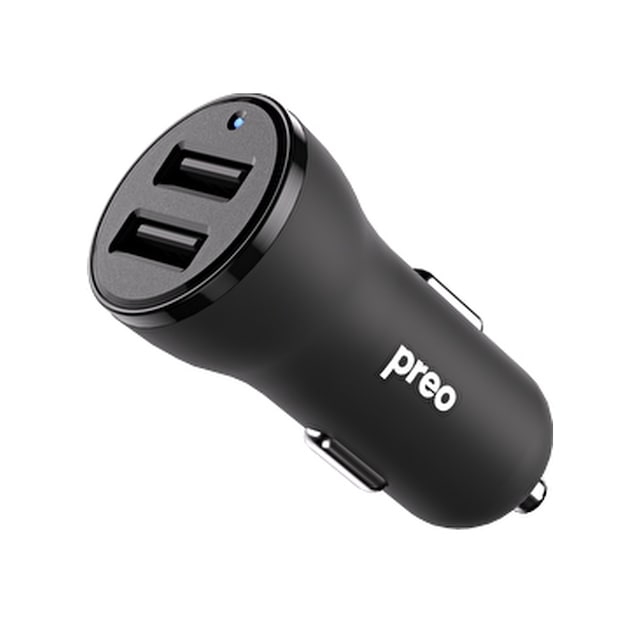 Preo 12w 2x Usb-a Araç Şarjı Siyah