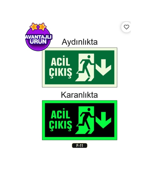 Yangın Fosforlu Sağ Yön Levhası 1 Ad