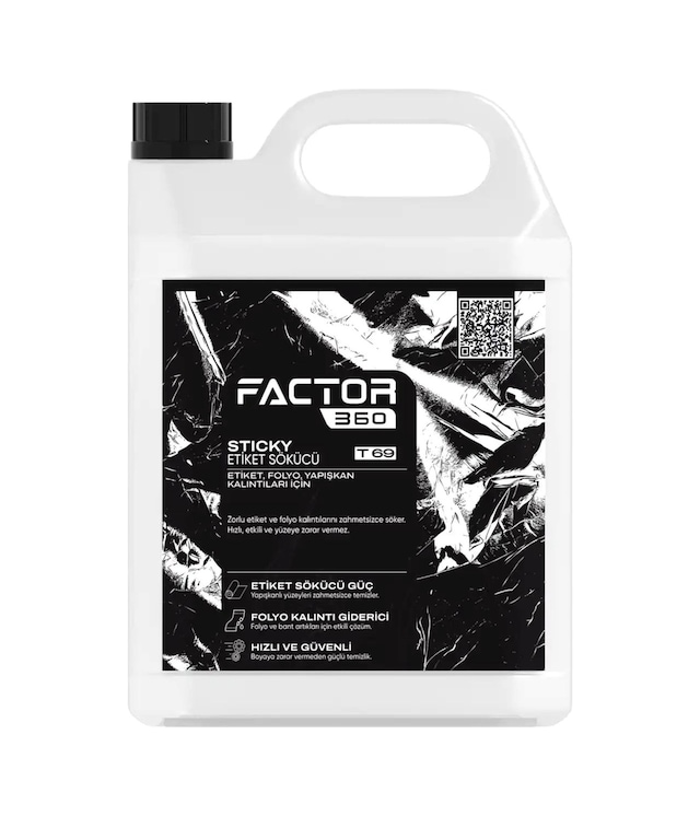 Factor360 Otomobil Etiket Folyo Yapışkan Kalıntı Temizleyici 5l