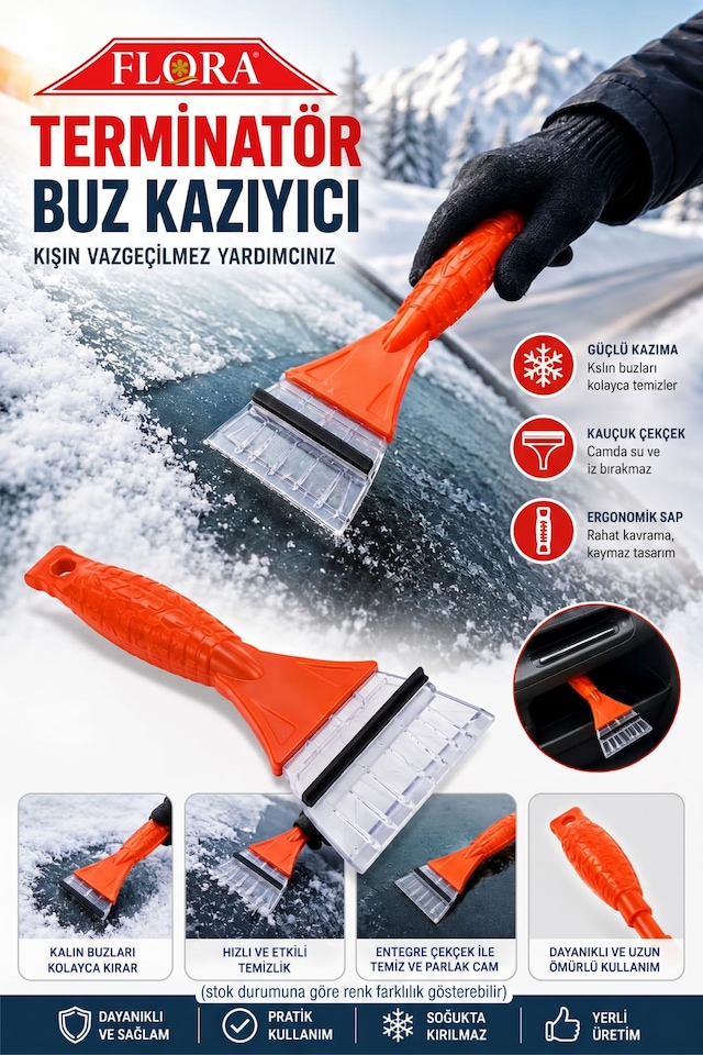 Terminatör Çift Yönlü Buz Kazıyıcı Ve Kırıcı Çok Renkli