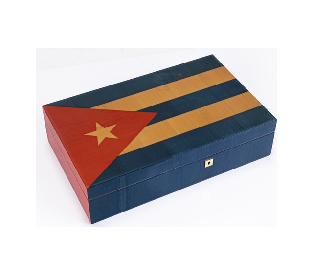 Premiumquality Cuban Flag Sedir Humidor Puro Kutusu - Tr8404