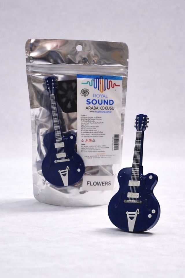 Royal Sound Oto Kokusu Kalorifere Geçme Navy Blue Guıtar Flowers