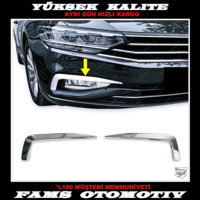 Vw Passat B8.5 Krom Sis Farı Çerçevesi 2 Prç P.Çelik 2019 Üzeri