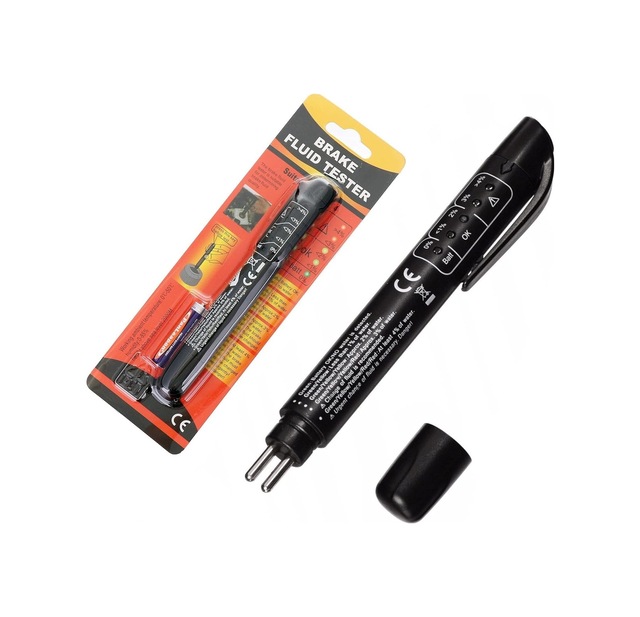 Ayrex Aee Elektronik Fren Hidroliği Kalite Kontrol Test Kalemi Aleti Dot 3 / Dot 4 / Dot 5.1 Uyumlu, 5 Led Göste