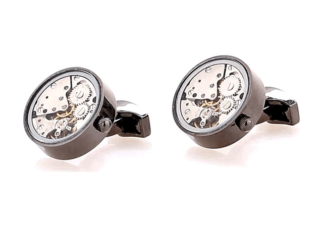 Omark Cotton Watch Black Saat Mekanizmalı Kol Düğmesi