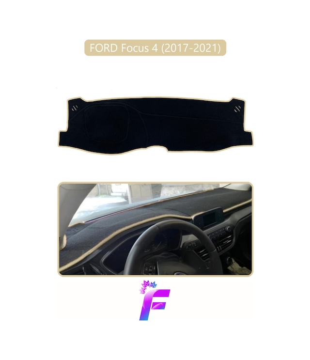 Ford Focus 4 2017-2021 Uyumlu Torpido Örtüsü Kolay Montaj Kaymaz Tasarım Tam Uyum F7 Torpido Halısı