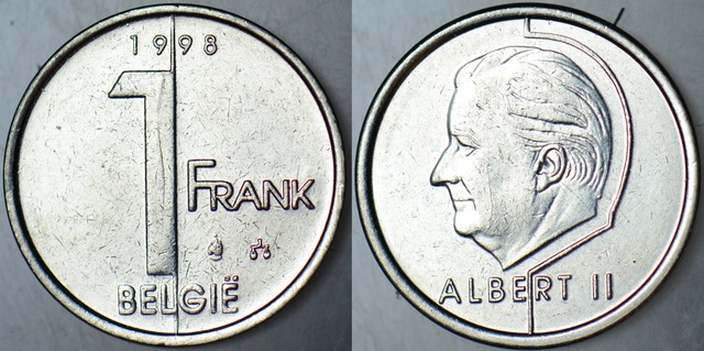 Belçika 1 Frank 1998 Belgıe. Kral Iı. Albert Dönemi.