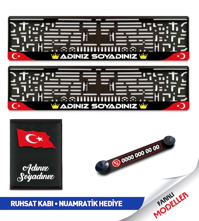 İsme Özel Plakalık Seti Numaratik Hediyeli 1 Takım