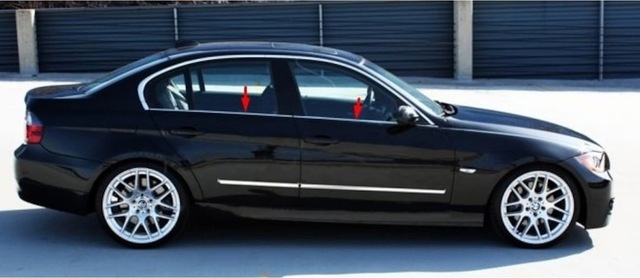 Bmw E90 Uyumlu 2005-2012 Krom Cam Çıtası 4 Parça Paslanmaz Çelik