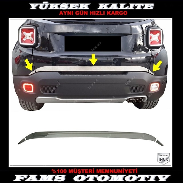 Jeep Renegade Paslanmaz Krom Bagaj Alt Çıta 3 Parça 2014 Üzeri