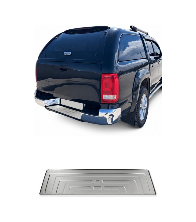 Vw Amarok I 2010-2020 Uyumlu Krom Arka Tampon Eşiği Paslanmaz Çelik Taşlı Mat