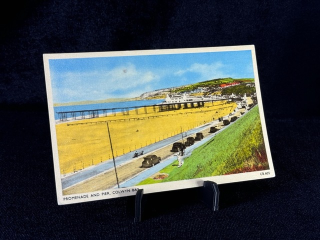 İngiltere Marimex British Made Promenade & Pier, Colwyn Bay Postcard Marimex Ltd. No. Cb.605 1950s Hafif Lekeli Teşhir Ürün