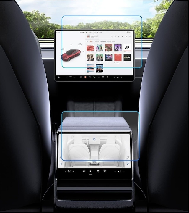Tesla Model Y Juniper 2025 Ön Ve Arka Ekran 9h Nano Ekran Koruyucu Set