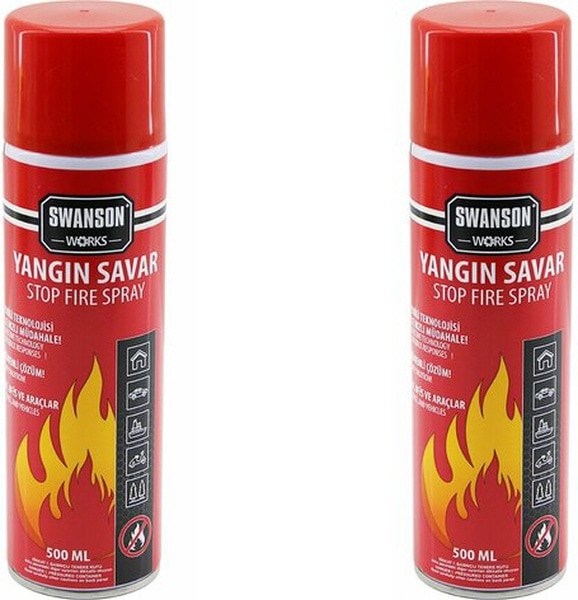 2 Adet Yangın Söndürücü - Yangın Savar Sprey 500ml + 500 Ml Ev - Ofis - Oto Araç Ateş Boğucu Köpük Tabaka Oluşturur 5250