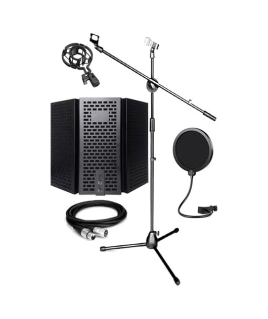 Pf-30x Mikrofon Standı Yalıtım Paneli Xlr Kablo Pop Filter
