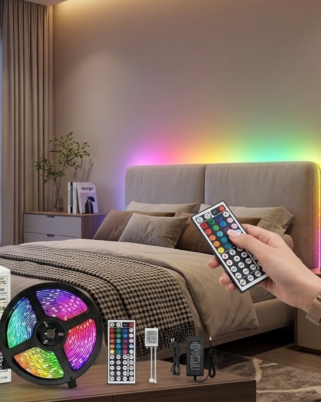 Kumandalı Rgb Şerit Led 5 Metre Renk Değiştiren Dekoratif Led Işı