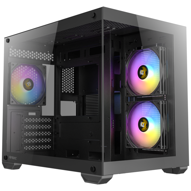 Antec CX600M - 270 PANORAMIK - FAN - - - CIFT BOLMELI TASARIM - DIKEY HAVA AKISI Mini Tower mATX 3x120mm Fans ARGB Tempered Glass USB-C