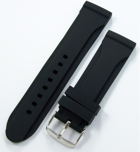 Siyah Kokusuz Silikon 26Mm Saat Kordonu Yumuşak Spor Kayışı Küt (484708694)