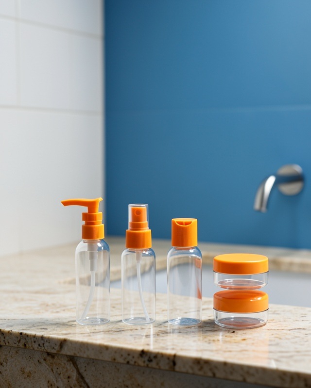 Seyahat Şişesi Seti 30 Ml 5'li, Çantalı Kozmetik Organizer