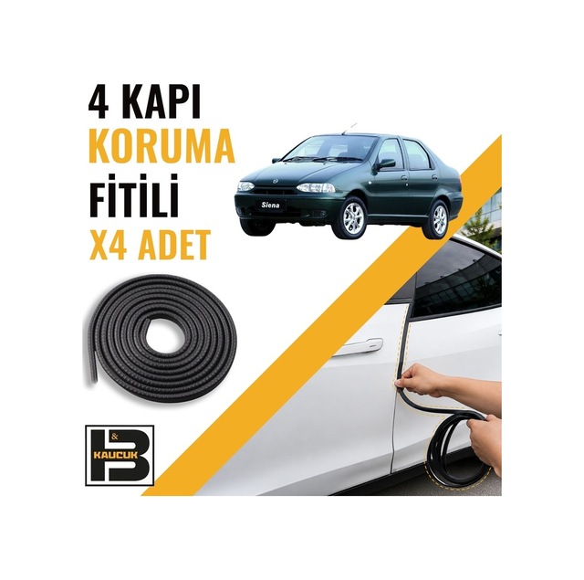 Fiat Siena Kapı Koruma Fitili-4 Kapı-siyah-bm2542