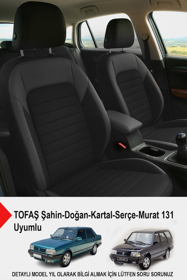 Mocha Taytüyü Oto Koltuk Kılıfı Tofaş Kartal-şahin-doğan-serçe-tempra Uyumlu Siyah