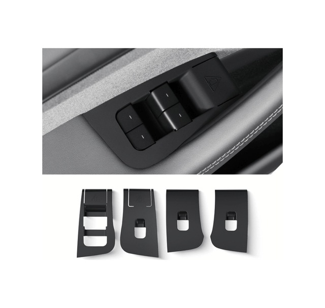 Red Lion Parts Tesla Model Y Juniper 2025+ Uyumlu Silikon Cam Açma Düğme Paneli Koruyucu Seti 4 Parça