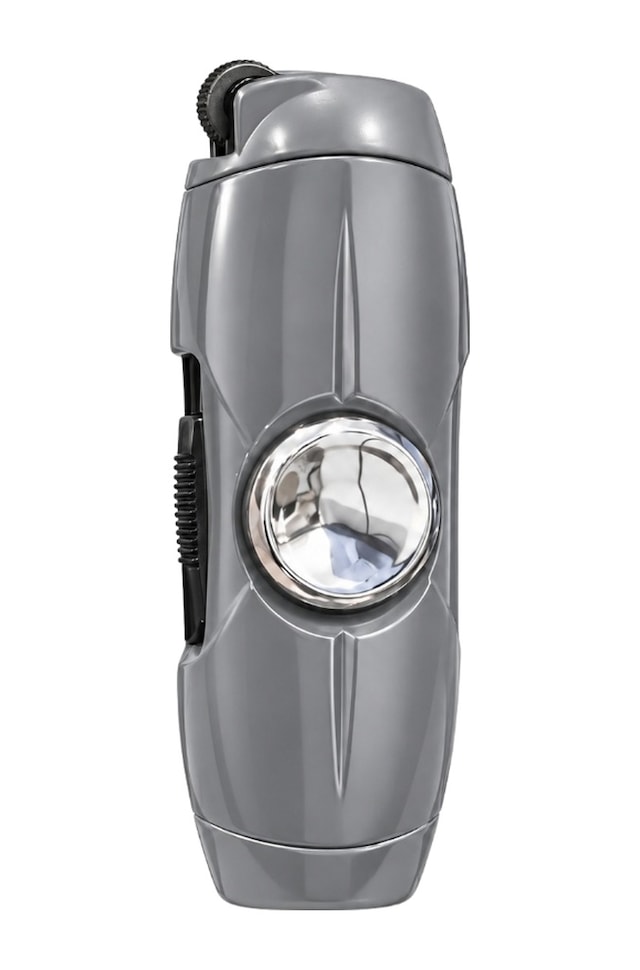Hunter Tek Torch Pürmüz Gümüş Slim Metal Puro Çakmağı & Stres Çarkı Ack077