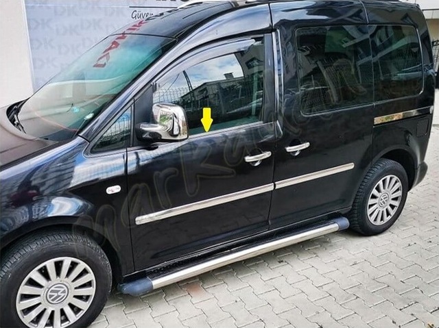 Vw Caddy Krom Cam Çıtası 2004-2014 4 Parça Paslanmaz Çelik