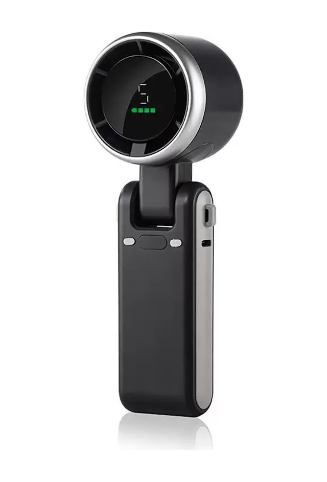 Maks Technology Mkst Dd5021 Dijital Led Göstergeli Boyun Askılı Katlanabilir Portatif Mini Soğutucu El Fanı - Siyah