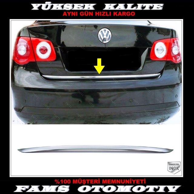 Vw Jetta Krom Bagaj Alt Çıtası 2005-2010 Arası Paslanmaz Çelik