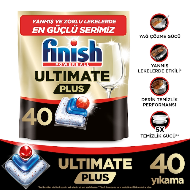 Finish Ultimate Plus Bulaşık Makinesi Deterjanı Kapsül Tablet 40 Adet