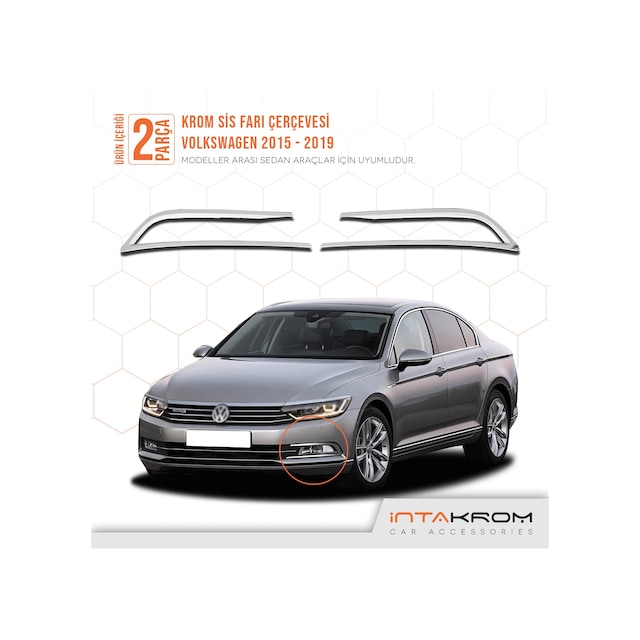 intakrom Volkswagen Passat B8 Krom Sis Far Çerçevesi 2 Parça 2015 ve Üzeri