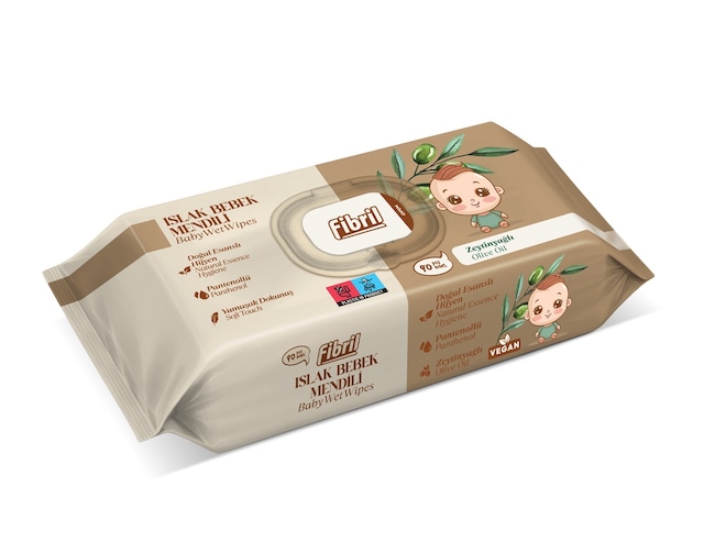 Fibril Zeytinyağlı Islak Bebek Mendili 12x90lı Paket 1080 Yaprak