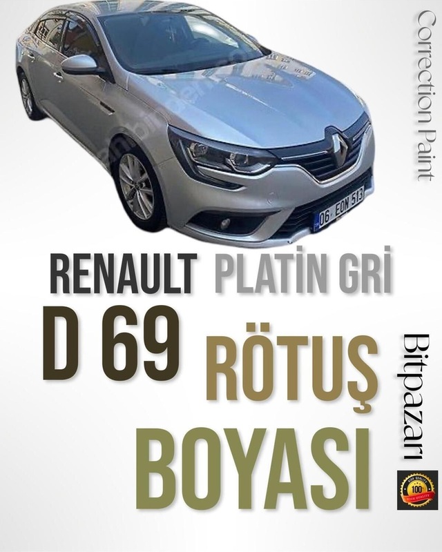D69 - Metalik Platin Grisi - Renault Profesyonel Rötüş Boyası - Taş Izi Ve Çizik