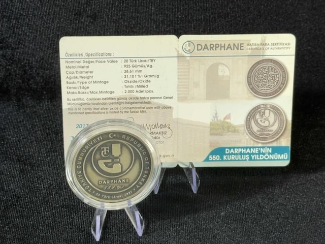 Darphane 2017 Darphane Nin 550. Kuruluş Yıldönümü Gümüş Hatıra Sikke