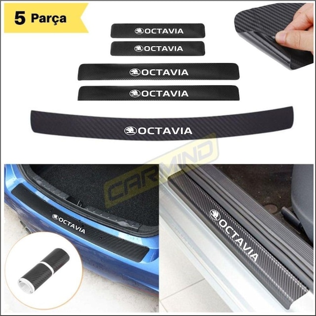 Skoda Octavia Bagaj Ve Kapı Eşiği Karbon Sticker Set