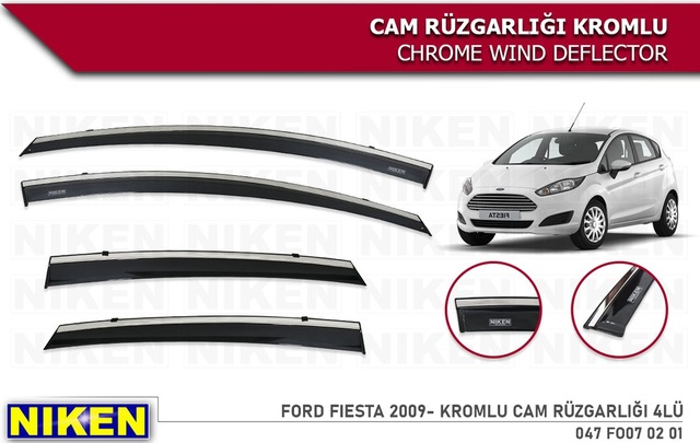 Ford Fiesta 2013 2014 2015 2016 2017 Niken Kromlu Cam Rüzgarlığı