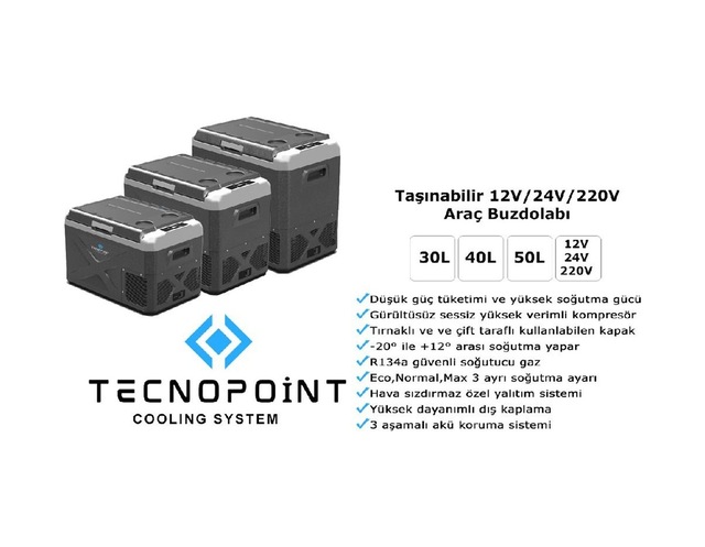 Taşınabilir 12v - 24v - 220v Araç Buzdolabı 30 Litre