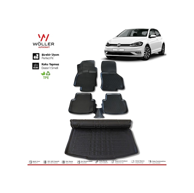 Volkswagen Golf 7.5 7 Paspas Bagaj Havuzu 2012 2020 3D Wöller