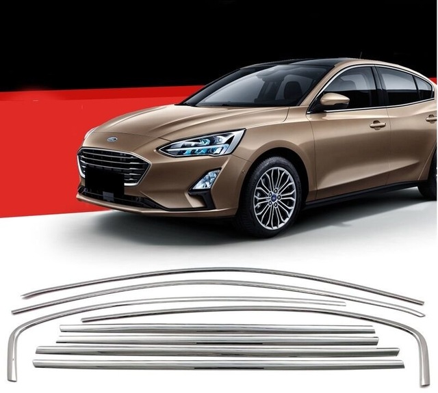 Autogp Ford Focus 4 Sedan Cam Çerçevesi Kenar Çıtası Krom Tamtur 2019+ 8 Parça