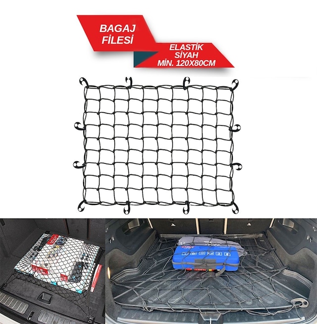 Bagaj Filesi Büyük Boy 120cmx80cm Siyah 1