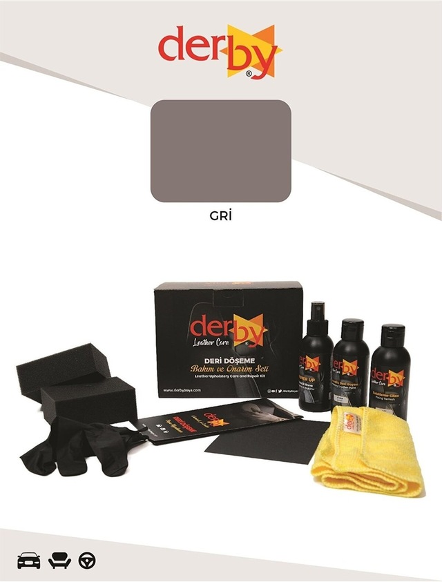 Derby Gri Deri Döşeme Ve Direksiyon Boyama Ve Yenileme Seti