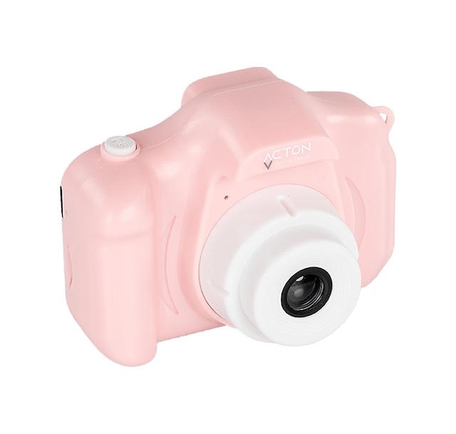 Acton Full HD Dijital Çocuk Fotoğraf Makinesi Pembe Silikon Kılıflı Köpek