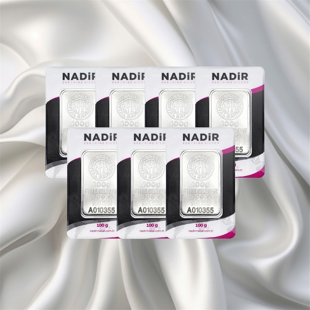 Leva Gold 100 Gr Nadir Gümüş Külçe 7 Adet