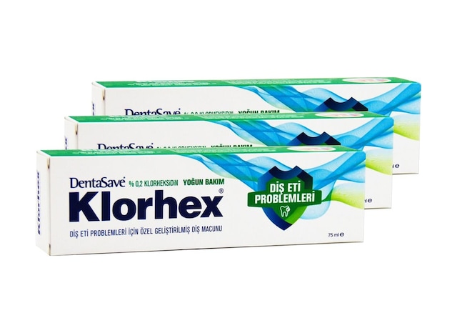 Dentasave Klorhex Yoğun Diş Eti Bakımı Diş Macunu 3 x 75 ML