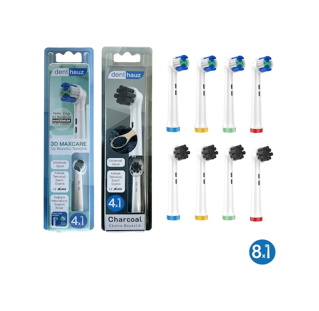 3d Maxcare + Charcoal Yumuşak Oral-b Uyumlu Yedek Diş Fırçası Başlıkları