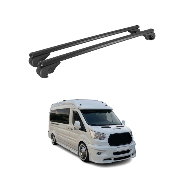 Ford Transit 2015-2027 Arası Uyumlu Port Bagaj Taşıyıcı Ara Atkı Alüminyum Siyah 2 Parça